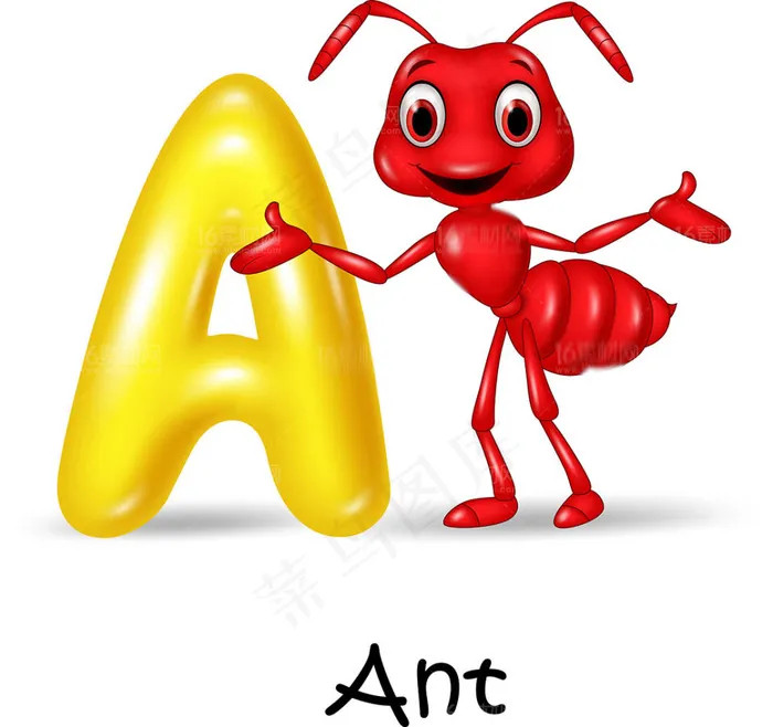 卡通动物字母设计矢量素材eps,ai矢量模版下载
