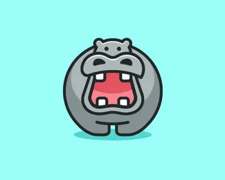 Hippo河马 标志设计 LOGO设计 动物 图标 应用图标