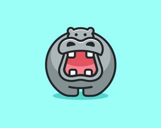 Hippo河马 标志设计 LOGO设计 动物 图标 应用图标