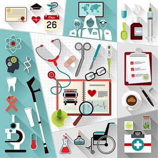 卡通医疗用品背景