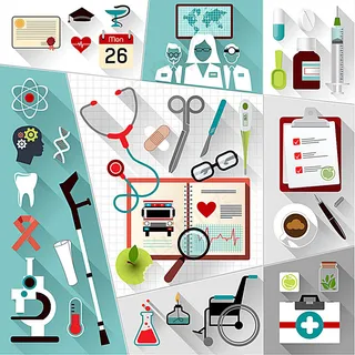 卡通医疗用品背景