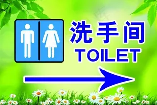 洗手间指示牌