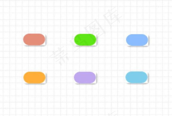 彩色圆角按钮图标