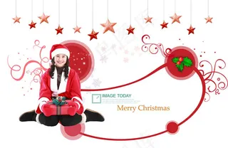 微笑圣诞美女节日素材