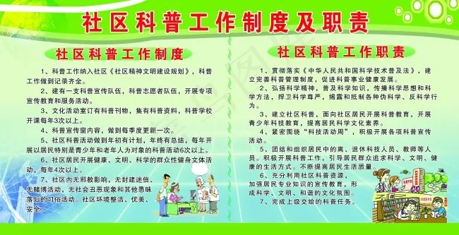 社区科普工作制度psd模版下载