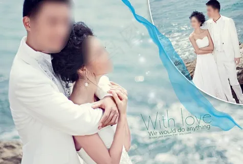 浪漫海滨婚纱模版图片
