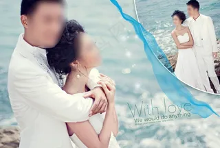 浪漫海滨婚纱模版图片