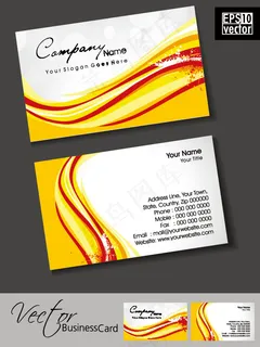 动感时尚线条矢量名片模板