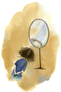 照镜子彩绘 照镜子彩绘