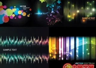 5款漂亮的幻彩光线背景矢量素材