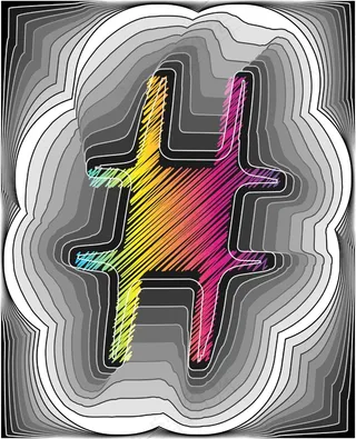 摘要字体矢量插画