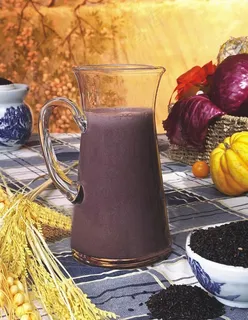 现磨核桃黑米汁图片