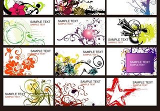 缠绕花纹装饰名片背景矢量素材