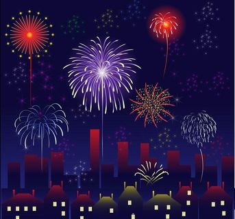 城市烟花礼花图片