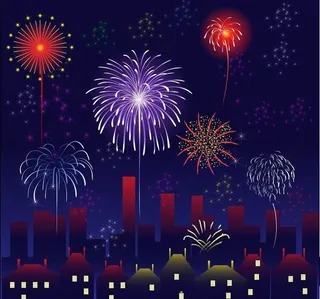 城市烟花礼花图片