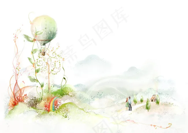 云里雾里梦幻风景(3508X2480(DPI:300))psd模版下载