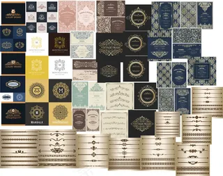 200个欧式花纹边框请柬邀请名片V...