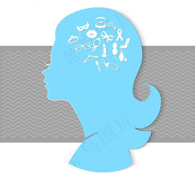 女性剪影 少女 矢量图片eps,ai矢量模版下载
