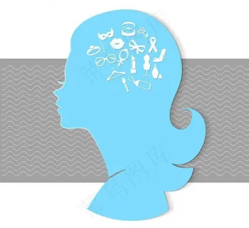 女性剪影 少女 矢量图片