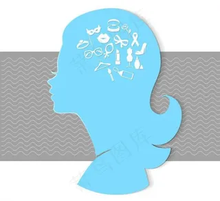 女性剪影 少女 矢量图片