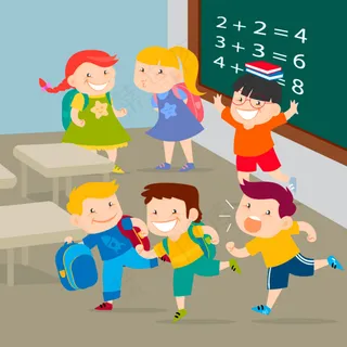 快乐的孩子在学校