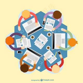 商务会议顶视图