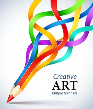 创意七彩铅笔图片