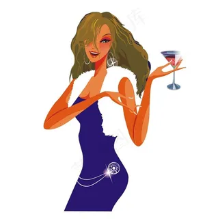 拿酒杯的美女图片