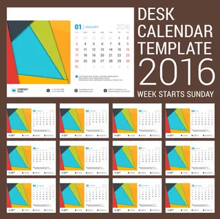 2016年日历主题矢量素材集合V.73