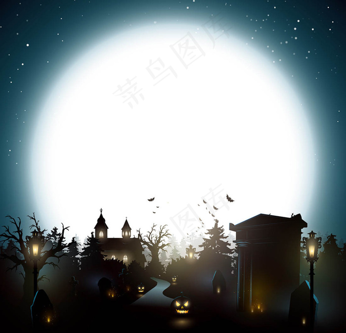 万圣节创意广告eps,ai矢量模版下载