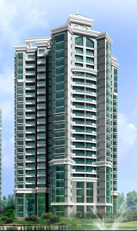 住宅区多层建筑3d效果图