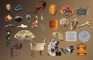 中国传统吉祥纹底荷花纹