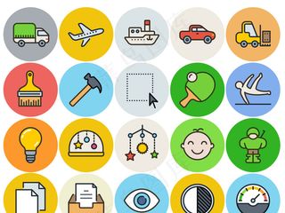 圆形生活元素图标ai矢量素材