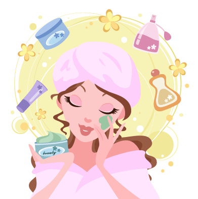 美丽的女孩和时尚元素矢量03