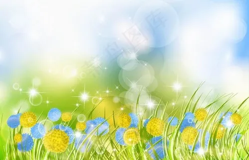草地鲜花 梦幻春天背景图片 草地鲜花 梦幻春天背景图片