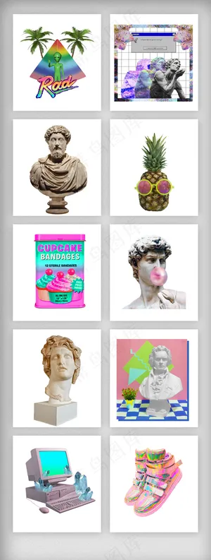 蒸汽波艺术元素设计素材