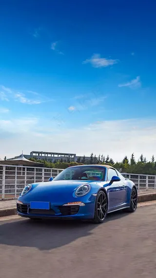 蓝色跑车高清摄影图片