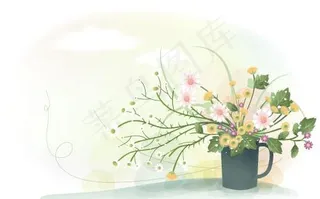 韩国植物装饰边框矢量图14