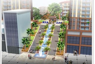 住宅小区大门绿化效果图图片