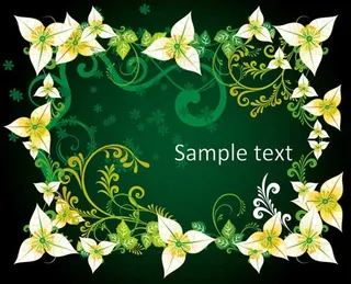 矢量素材精美花朵植物边框