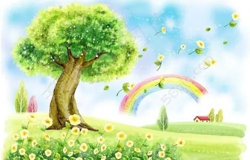 春天风景插画图片 春天风景插画图片
