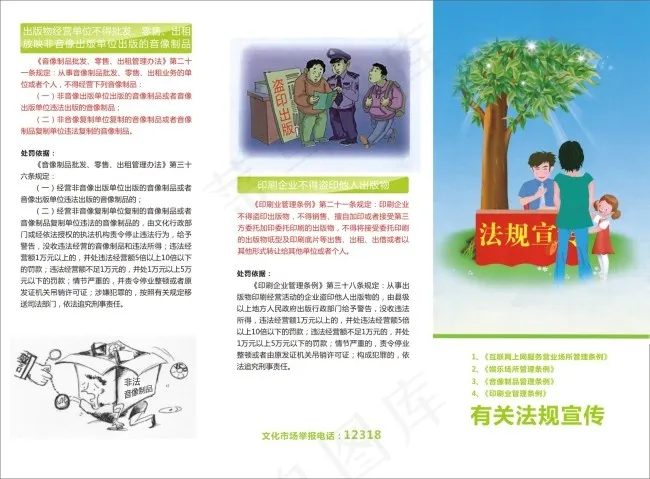印刷知识产权有关法规宣传(285X210)cdr矢量模版下载