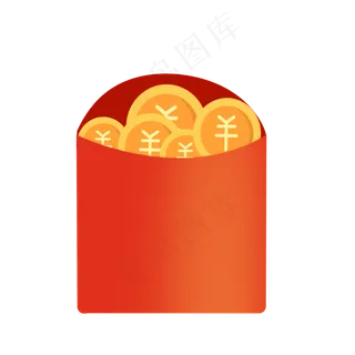 手绘插图风格红包,免抠元素