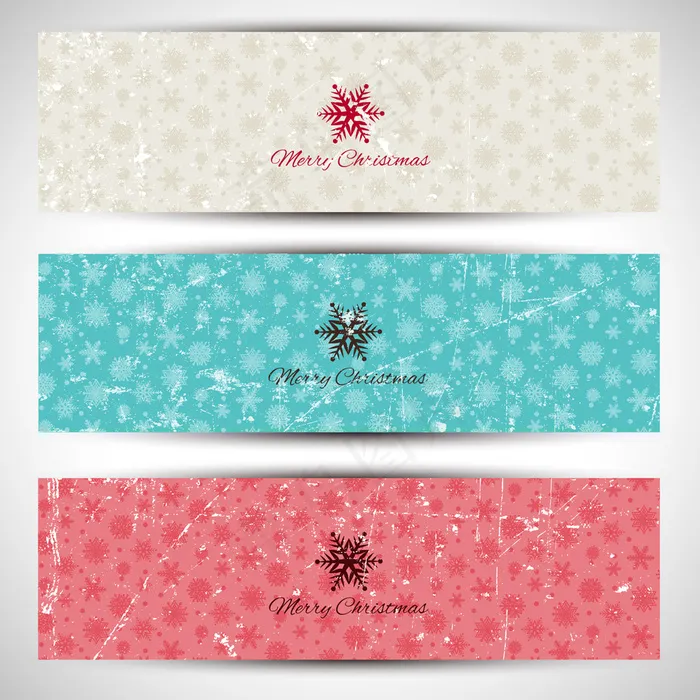 做旧效果雪花banner矢量素材eps,ai矢量模版下载