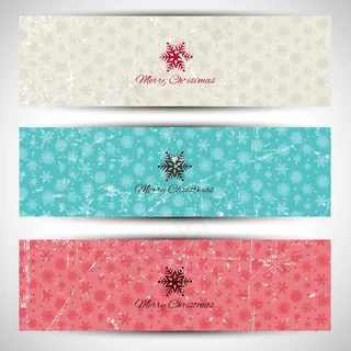 做旧效果雪花banner矢量素材