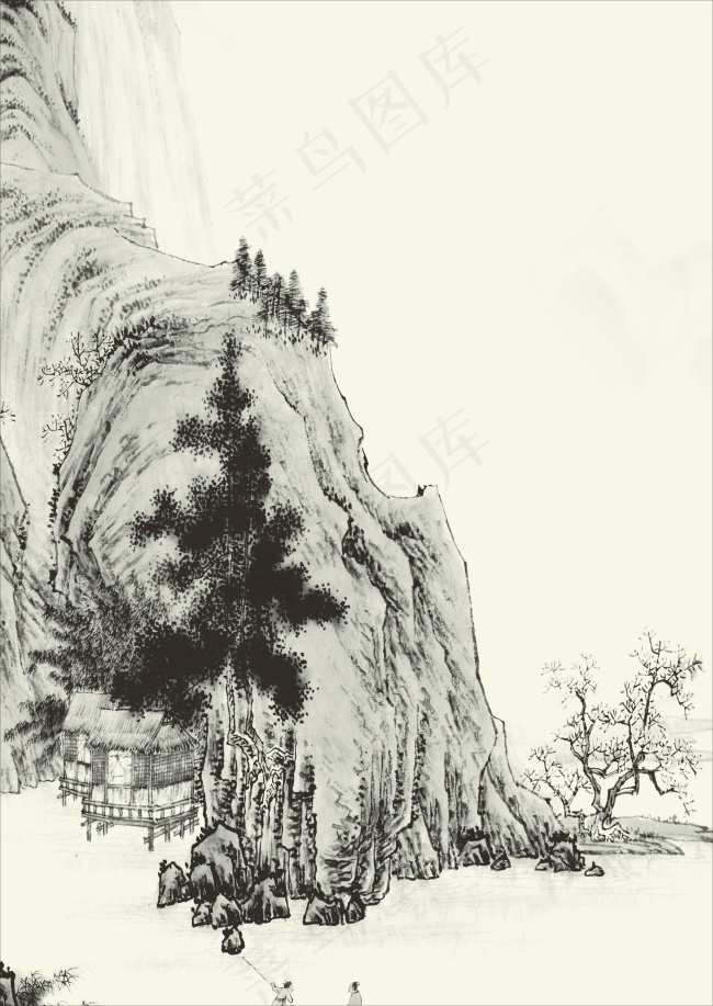 山水画cdr矢量模版下载