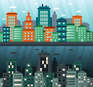 扁平卡通房子素材