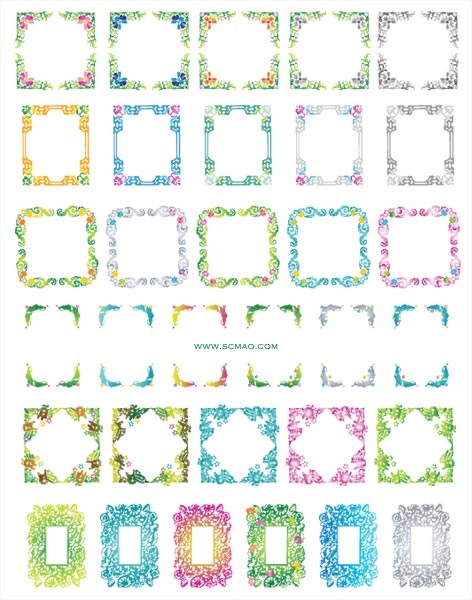 多种样式的精美花纹边框矢量素材