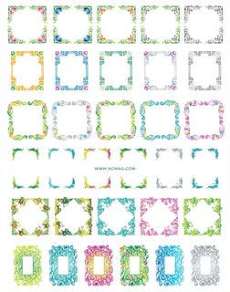 多种样式的精美花纹边框矢量素材