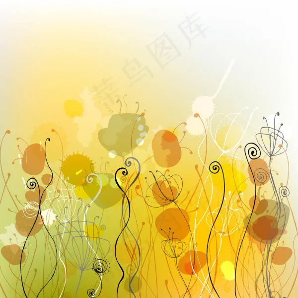 经典线描花纹背景04——矢量素材eps,ai矢量模版下载